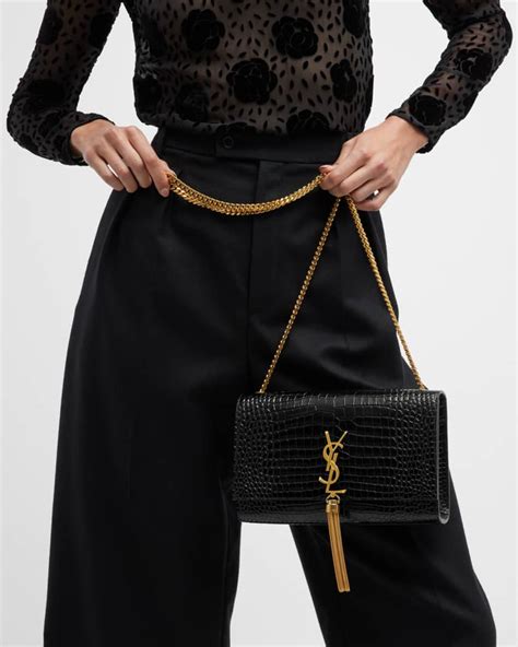 grey ysl croc tassel|Saint Laurent Kate Medium Tassel YSL Crossbody Bag in Croc .